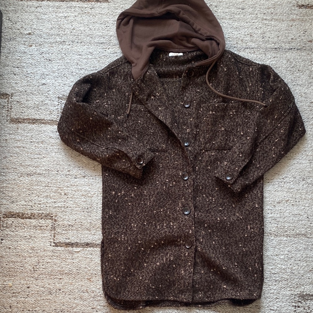 Brown Hooded Women's Jacket
